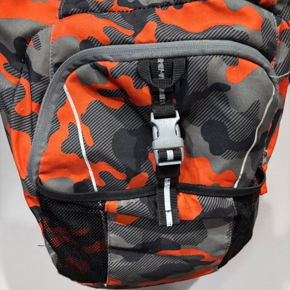Accessories: Lands End Camouflage Backpack - Orange/Gray/Black - Picture 3 of 13